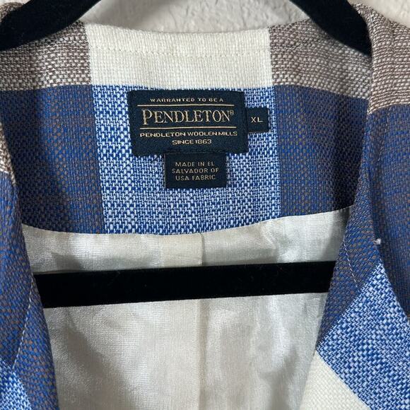 Pendleton Buffalo Check Plaid Long Wrap Vest XL - Picture 5 of 8